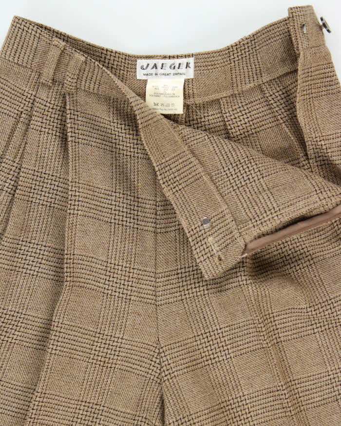 Vintage 80s Jaeger Checked Wool Trousers - W25 L30