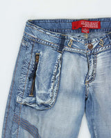 Vintage Y2k 00s Guess Lightweight Denim Look Trousers - W30 L35