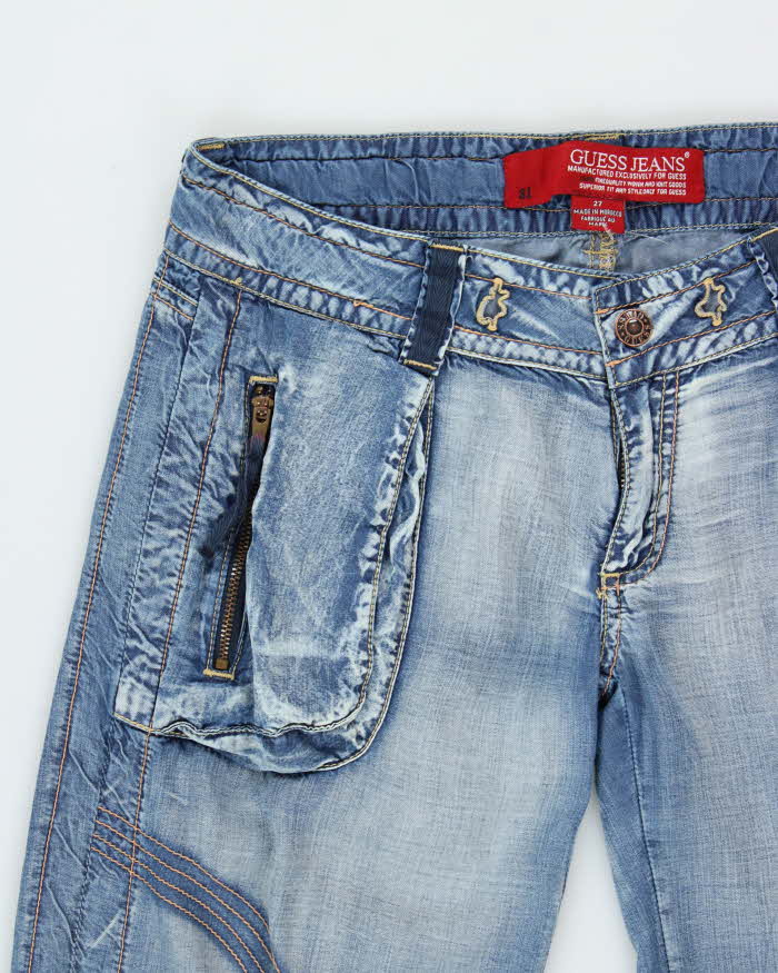Vintage Y2k 00s Guess Lightweight Denim Look Trousers - W30 L35