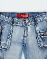Vintage Y2k 00s Guess Lightweight Denim Look Trousers - W30 L35