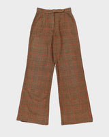 Vintage 1970s Pant Man Wool Blend Women's Flared Tweed Trousers - W26 L32