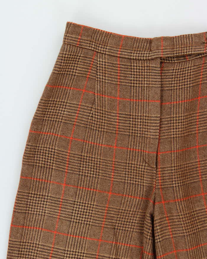 Vintage 1970s Pant Man Wool Blend Women's Flared Tweed Trousers - W26 L32