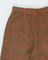 Vintage 1970s Pant Man Wool Blend Women's Flared Tweed Trousers - W26 L32