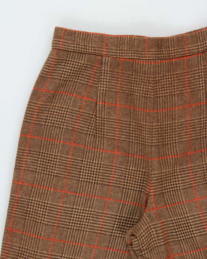 Vintage 1970s Pant Man Wool Blend Women's Flared Tweed Trousers - W26 L32
