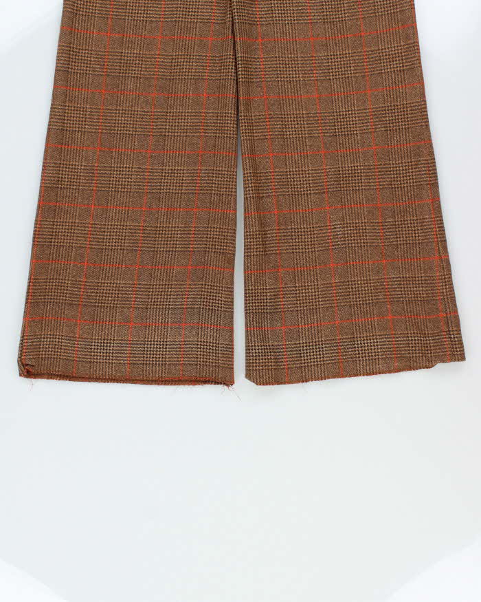 Vintage 1970s Pant Man Wool Blend Women's Flared Tweed Trousers - W26 L32