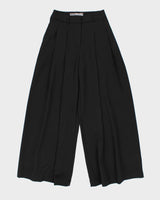Vintage Pink Martini Women's Pleated Ultra Wide Leg Flared Trousers - W24 L30