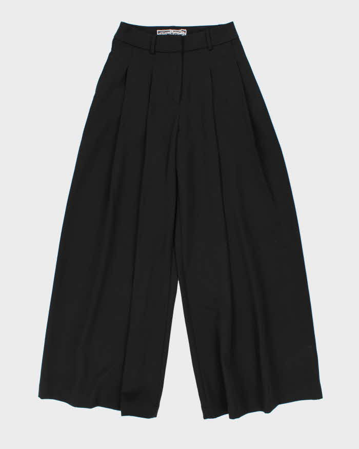 Vintage Pink Martini Women's Pleated Ultra Wide Leg Flared Trousers - W24 L30