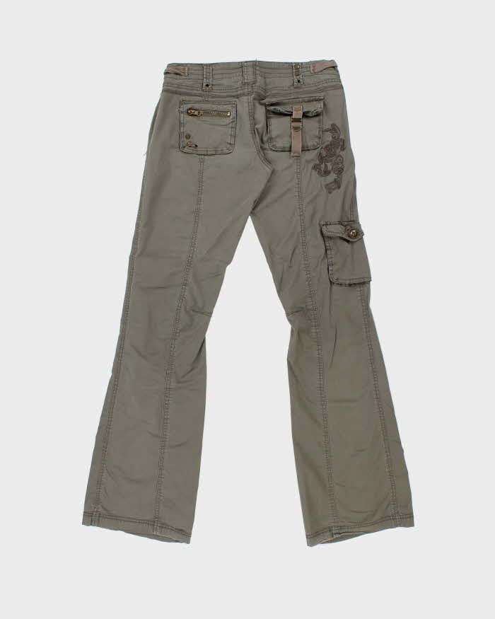 Vintage Y2K 00s Garage Women's Low Rise Bootcut Cargo Trousers - W29 L32