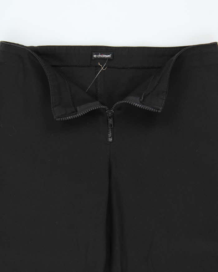 Vintage Y2K 00s Le Chateau Black Cotton Women's Flared Trousers - W28 L32