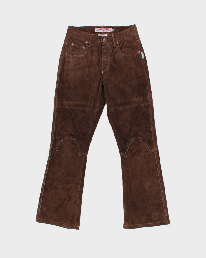 Vintage 1990s Silver Jeans Women's Western Suede Bootcut Trousers - W27 L30