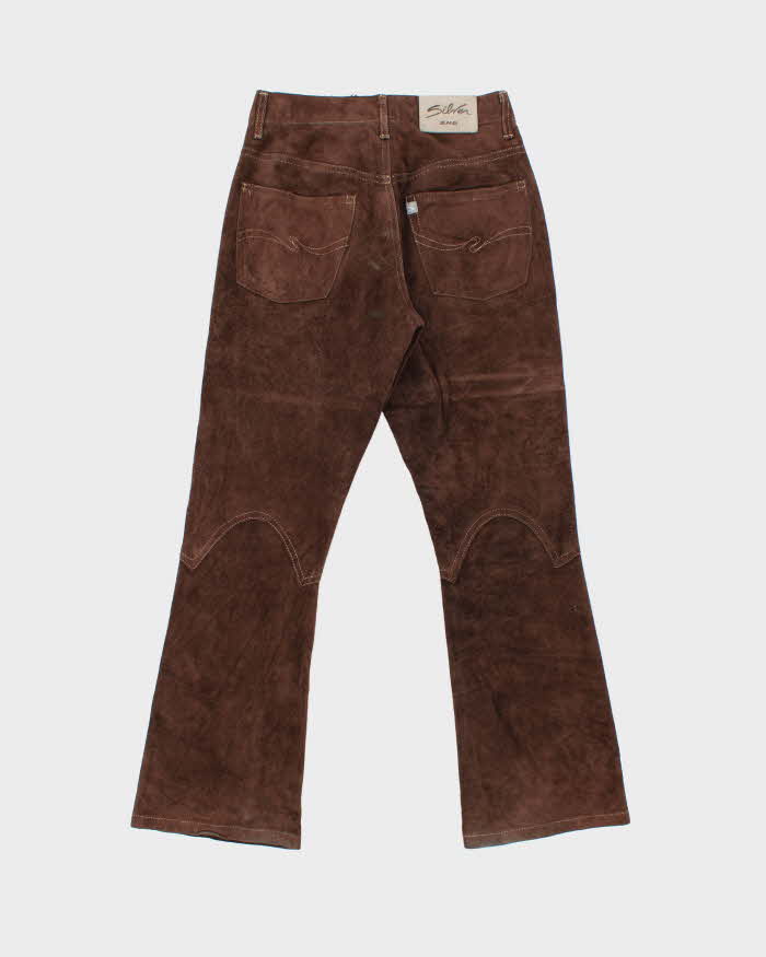 Vintage 1990s Silver Jeans Women's Western Suede Bootcut Trousers - W27 L30