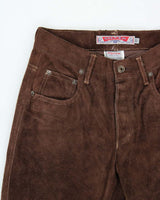 Vintage 1990s Silver Jeans Women's Western Suede Bootcut Trousers - W27 L30