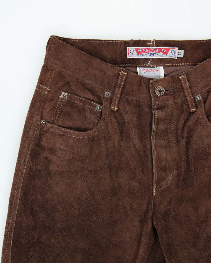 Vintage 1990s Silver Jeans Women's Western Suede Bootcut Trousers - W27 L30