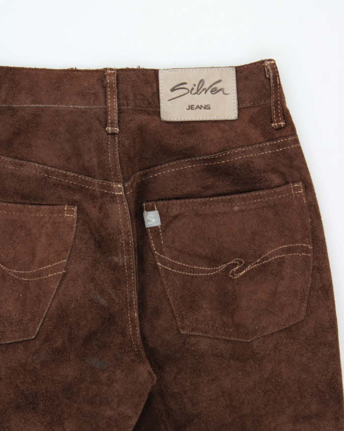 Vintage 1990s Silver Jeans Women's Western Suede Bootcut Trousers - W27 L30