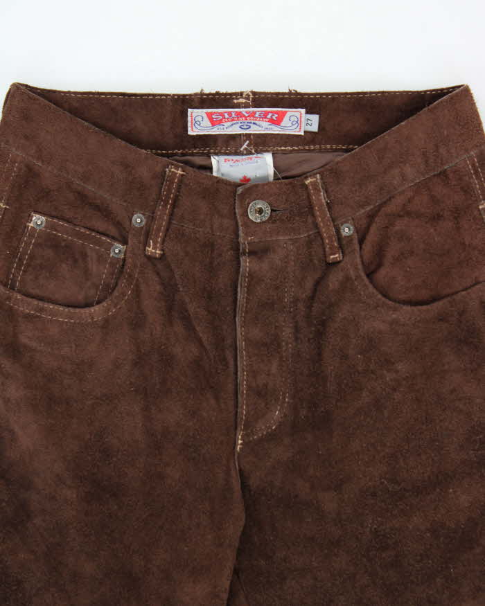 Vintage 1990s Silver Jeans Women's Western Suede Bootcut Trousers - W27 L30
