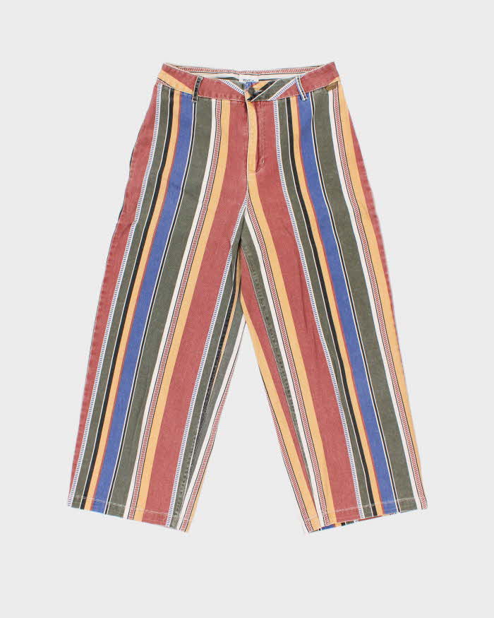 Vintage RVCA Rainbow Pant Striped Women's Wide Leg Denim Trousers - W30 L27