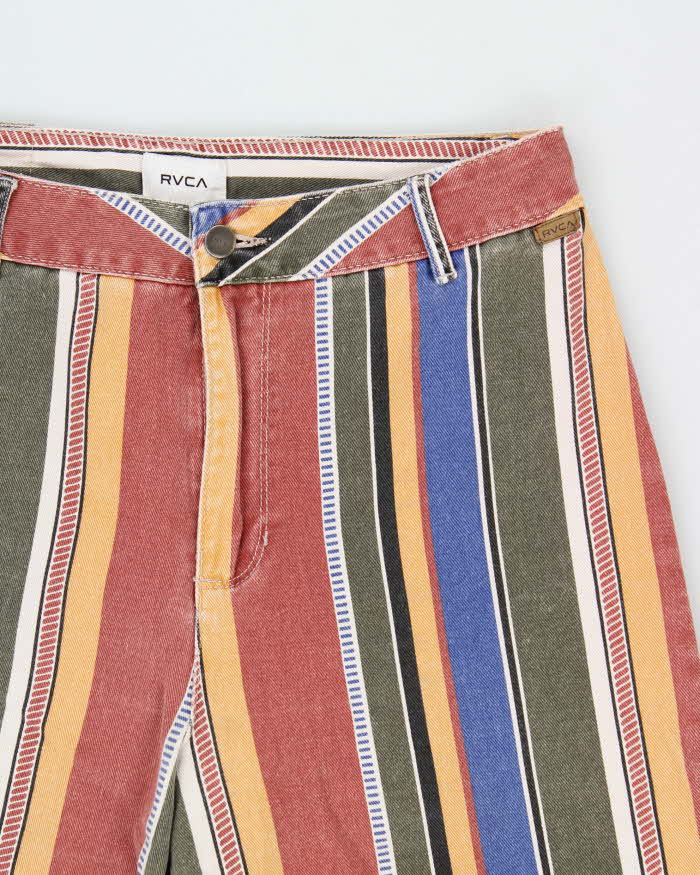 Vintage RVCA Rainbow Pant Striped Women's Wide Leg Denim Trousers - W30 L27