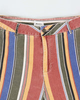 Vintage RVCA Rainbow Pant Striped Women's Wide Leg Denim Trousers - W30 L27