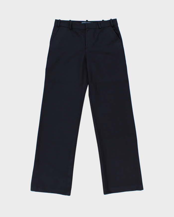 Vintage Y2K 00s Ralph Lauren Made In Italy Women's Wool Striped Wide Leg Trousers - W30 L32