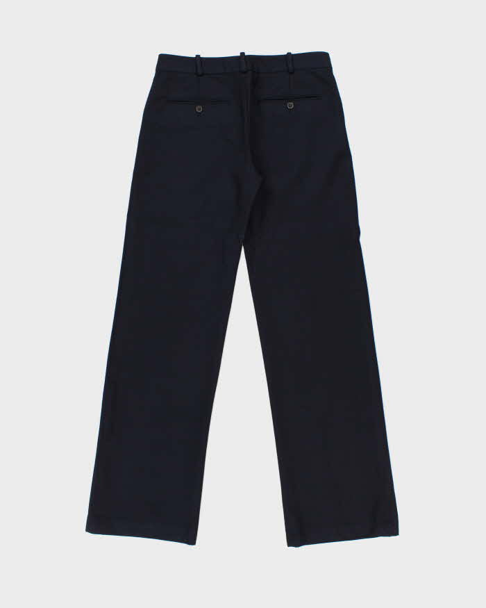 Vintage Y2K 00s Ralph Lauren Made In Italy Women's Wool Striped Wide Leg Trousers - W30 L32