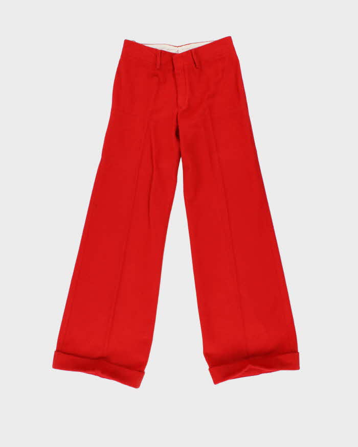 DSWT Vintage 1970s Macont Italy Women's Wool Wide Flared Trousers - W26 L31