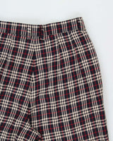 Vintage 1980s Lee Mode Women's Nova Check High Waisted Wool Blend Wide Leg Trousers - W28 L27