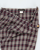 Vintage 1980s Lee Mode Women's Nova Check High Waisted Wool Blend Wide Leg Trousers - W28 L27