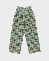 Vintage 1960s Women's Wool Tartan High Waisted Wide Leg Trousers - W25 L27