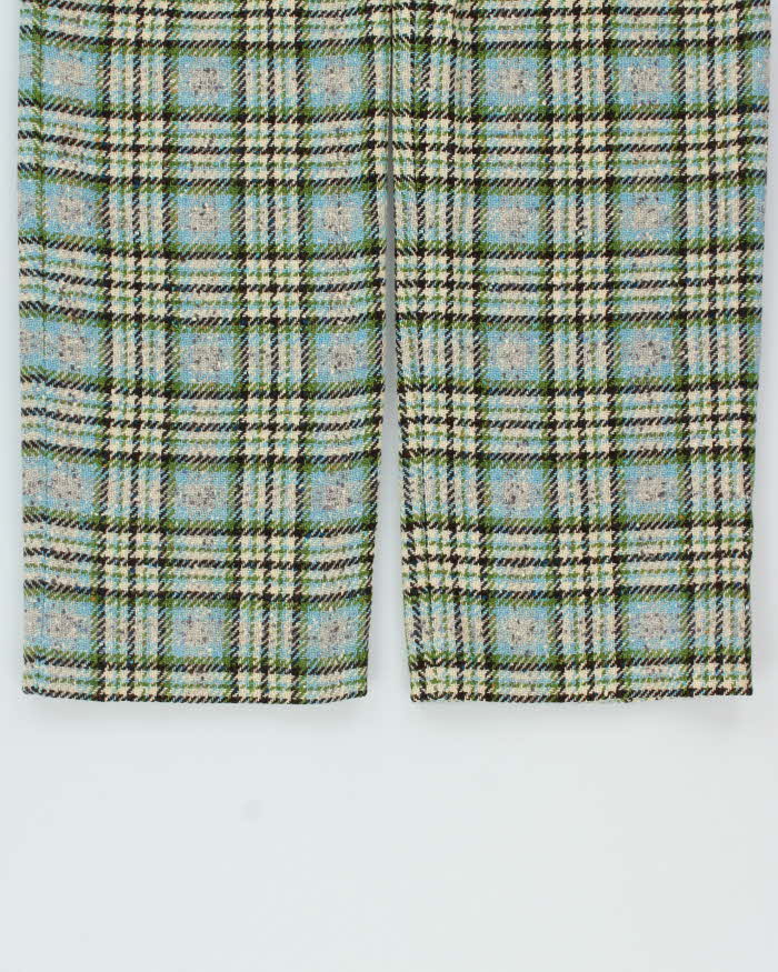 Vintage 1960s Women's Wool Tartan High Waisted Wide Leg Trousers - W25 L27