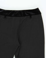 Vintage 1990s Jessrly Velvet Waistband Sparkly Flare Trousers - W28 L32