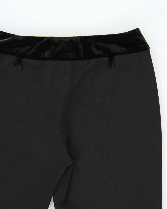 Vintage 1990s Jessrly Velvet Waistband Sparkly Flare Trousers - W28 L32