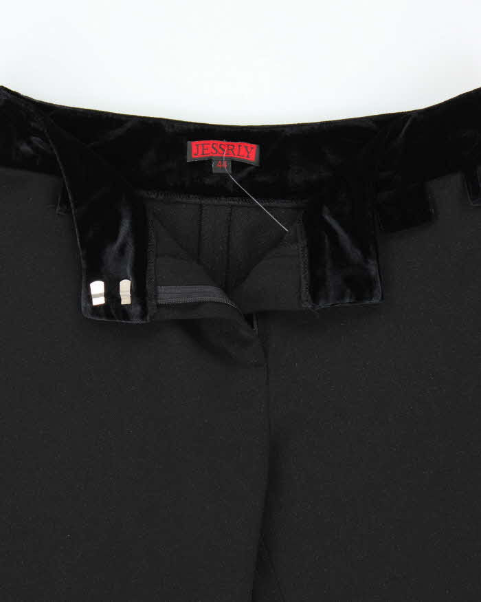 Vintage 1990s Jessrly Velvet Waistband Sparkly Flare Trousers - W28 L32