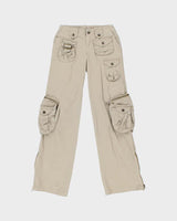 Vintage Y2K 00s Sirens Women's Low Rise Multi Pocket Bootcut Cargo Trousers - W25 L32