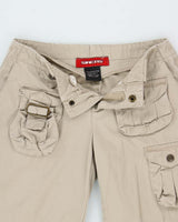 Vintage Y2K 00s Sirens Women's Low Rise Multi Pocket Bootcut Cargo Trousers - W25 L32