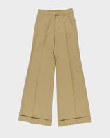 Deadstock 1970s Di Lusso Premiere Italy Women's High Waisted Bell Bottom Flared Trousers - W28 L32