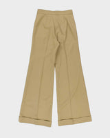 Deadstock 1970s Di Lusso Premiere Italy Women's High Waisted Bell Bottom Flared Trousers - W28 L32