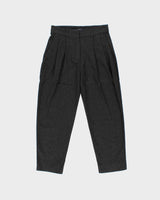 Vintage S'MaxMara Women's Double Pleated High Waisted Wool Relaxed Straight Leg Trousers - W30 L26
