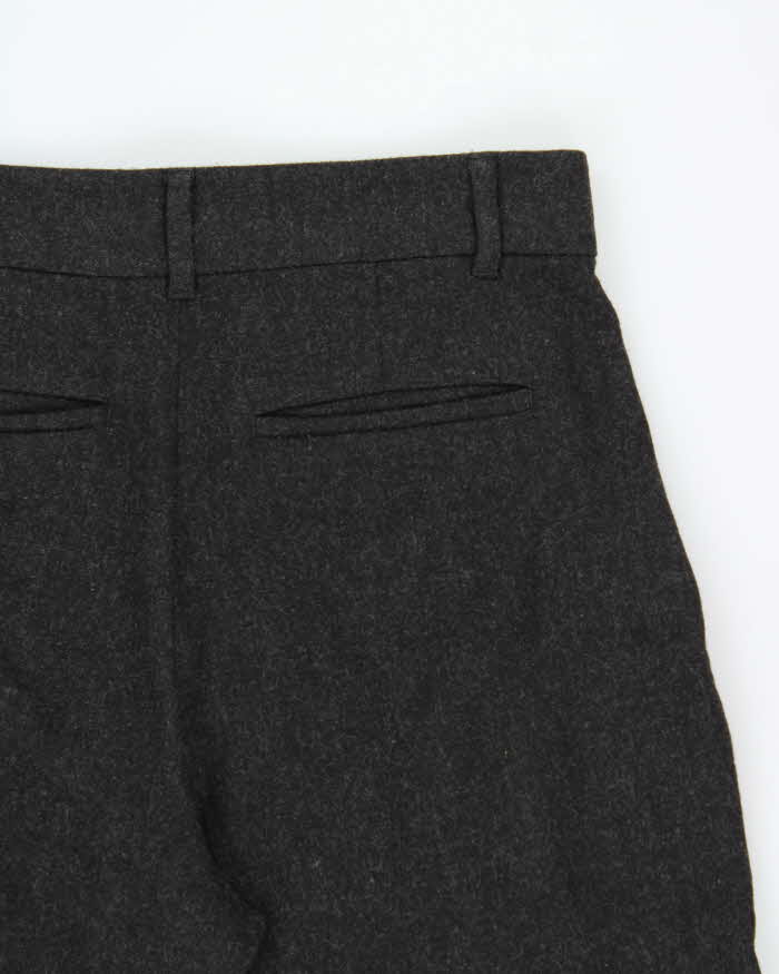 Vintage S'MaxMara Women's Double Pleated High Waisted Wool Relaxed Straight Leg Trousers - W30 L26
