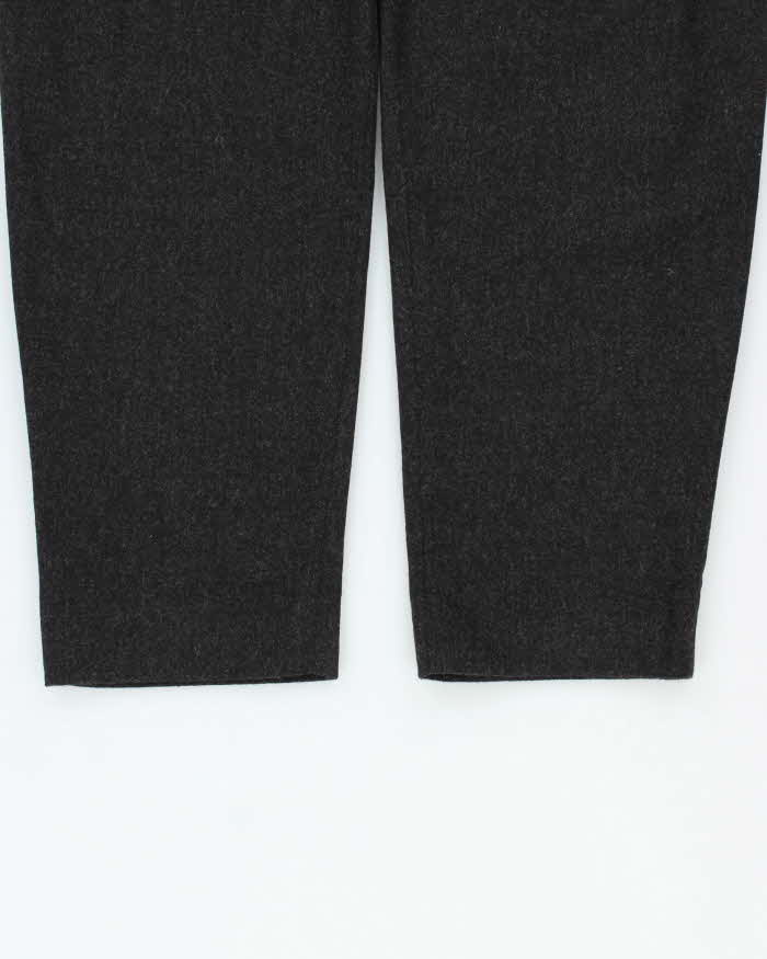 Vintage S'MaxMara Women's Double Pleated High Waisted Wool Relaxed Straight Leg Trousers - W30 L26