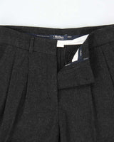 Vintage S'MaxMara Women's Double Pleated High Waisted Wool Relaxed Straight Leg Trousers - W30 L26