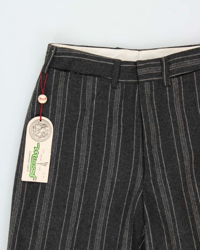 DSWT Vintage 1970s Macont Italy Women's High Waisted Wool Striped Wide Leg Bootcut Trousers - W27 L31