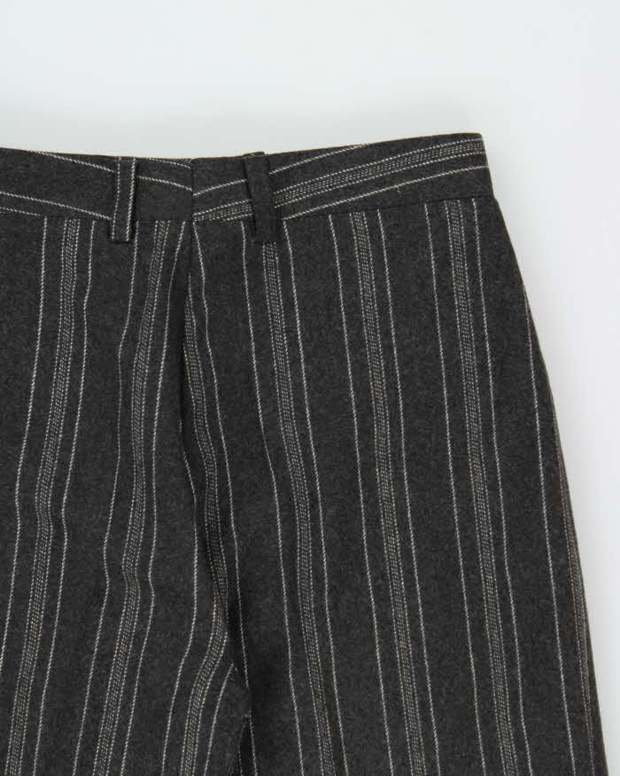 DSWT Vintage 1970s Macont Italy Women's High Waisted Wool Striped Wide Leg Bootcut Trousers - W27 L31