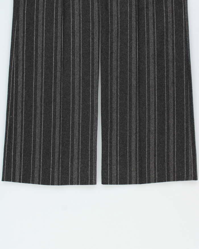 DSWT Vintage 1970s Macont Italy Women's High Waisted Wool Striped Wide Leg Bootcut Trousers - W27 L31