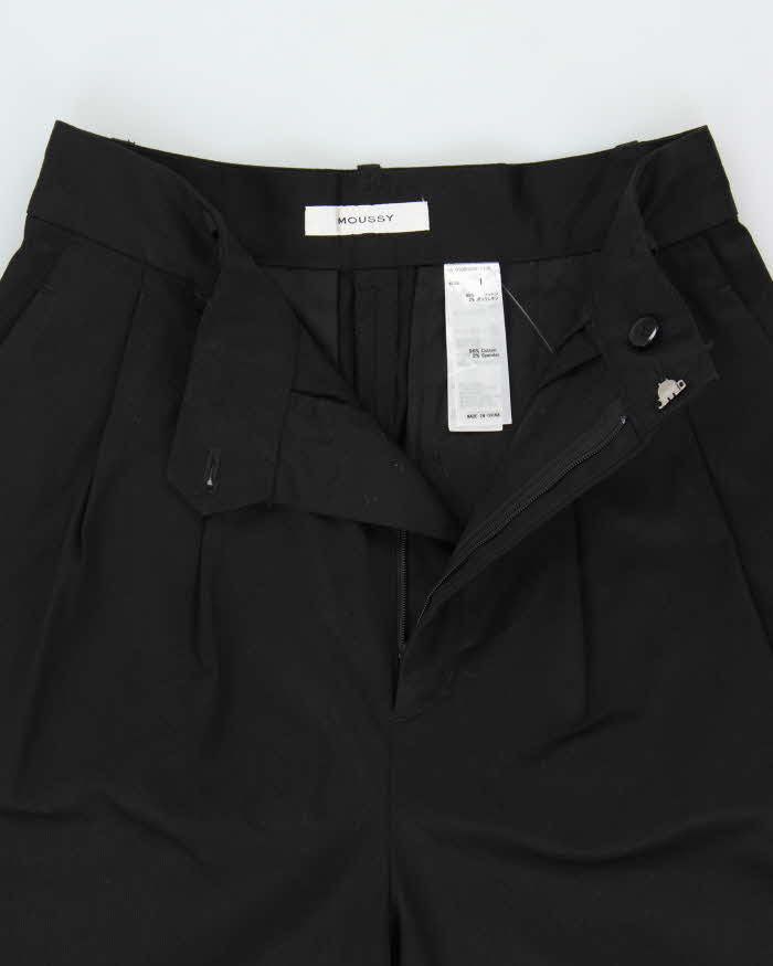 Moussy High Waisted Double Pleated Women's Loose Fit Trousers - W24 L27