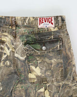 Revice Women's Made In USA Heavyweight Oakland Realtree Camo Canvas Low Rise Ultra Wide Leg Utility Trousers - W38 L32