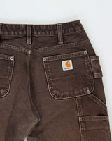 Vintage Carhartt WB316 DKB Women's Distressed Double Knee Easy Original Fit Carpenter Trousers - W28 L29