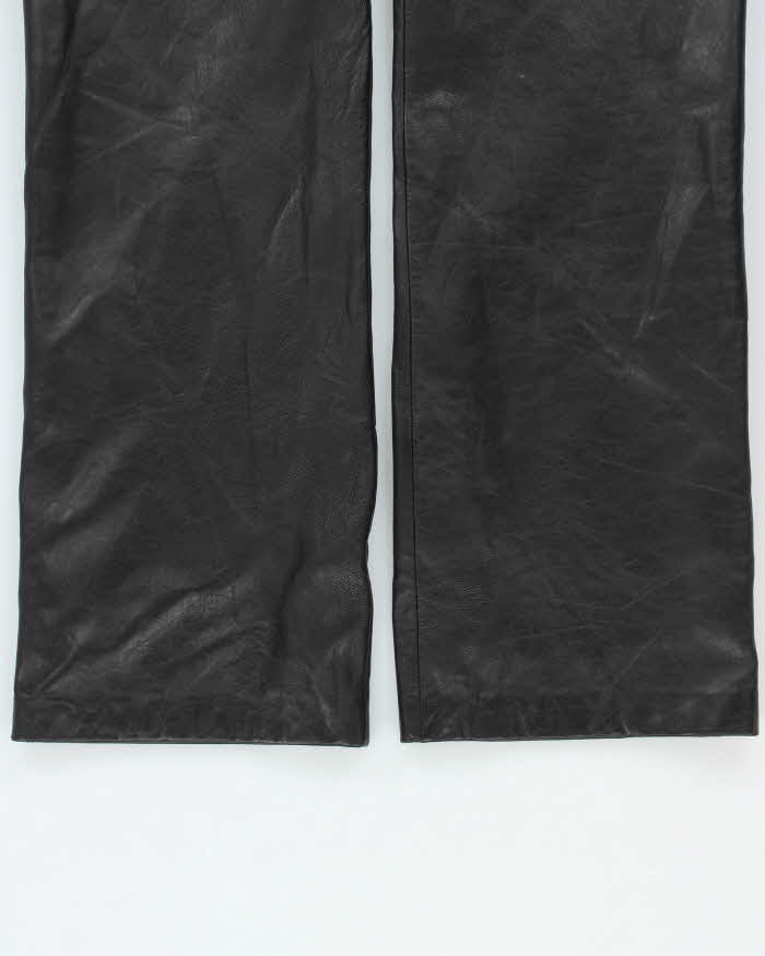 Vintage Y2K 00s Caslon Women's Lambskin Leather Mid-Rise Straight Leg Trousers - W30 L32
