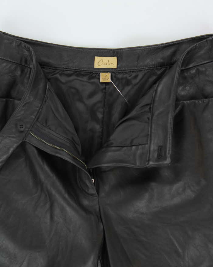 Vintage Y2K 00s Caslon Women's Lambskin Leather Mid-Rise Straight Leg Trousers - W30 L32