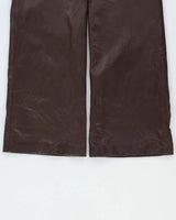 Vintage Y2K 00s Danier Women's Chocolate Brown Leather Made In Canada Mid-Rise Bootcut Trousers - W32 L30