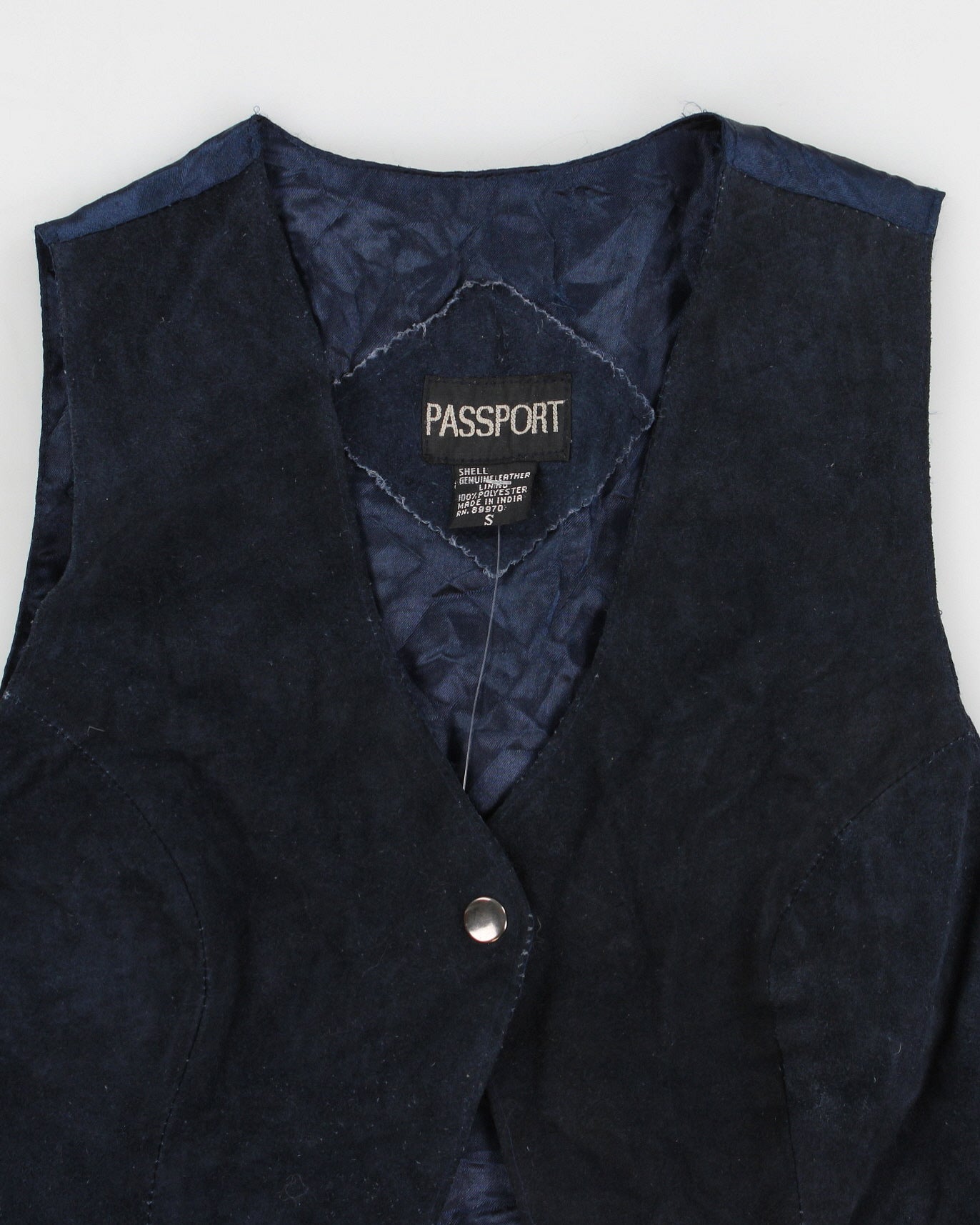 Vintage 70s Passport Navy Fringe Waistcoat - S